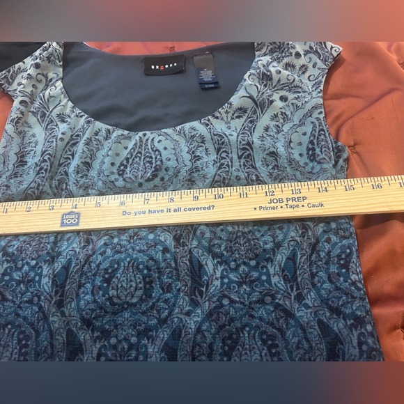 MEDIUM Vintage 90's y2k Indie Blue Ombre Cap Sleeve Fitted Stretchy Blouse - Picture 5 of 9